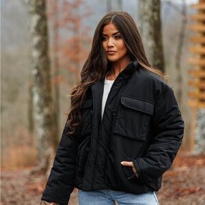 Women's Black Puffer Jacket